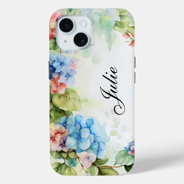 Coques Case-Mate iPhone Mariage de fleurs bleues et rouges (Verso)