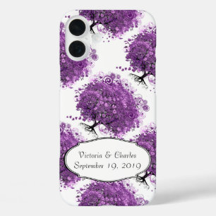 Coque Pour iPhone 16 Plus Mariage de l'arbre à feuilles en forme de cœur vio