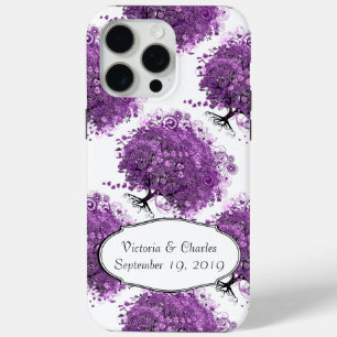 Coque Case-Mate iPhone Mariage de l'arbre à feuilles en forme de cœur vio
