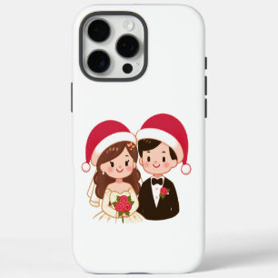 Coque iPhone 16 Pro Max Mariage de Noël mignon Couple