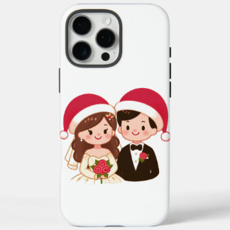Coque iPhone 16 Pro Max Mariage de Noël mignon Couple