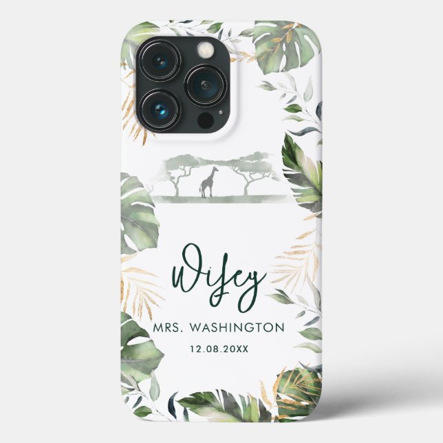 Coques Case-Mate iPhone Mariage écriture Palm Leaves Tropical Safari Femme (Verso)