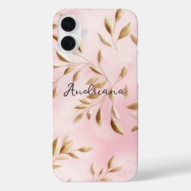 Coques Case-Mate iPhone Mariage Feuille Blush Pink Gold (Verso)