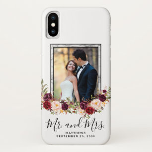 Case-Mate iPhone Case Mariage Photo Keepsaké Marbre Floral Bourgogne