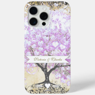 Coque iPhone 15 Pro Max Mariage Vintage d'oiseaux de l'arbre de la feuille