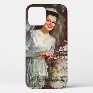 Etui iPhone Case-Mate Mariage Vintage, Mariée coupant le gâteau de maria
