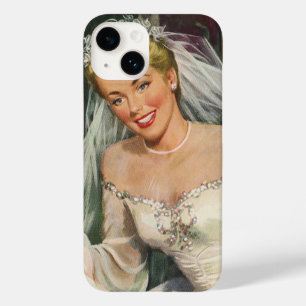 Coques Pour iPhone Mariage Vintage, Mariée Rétro avec Fille aux Fleur