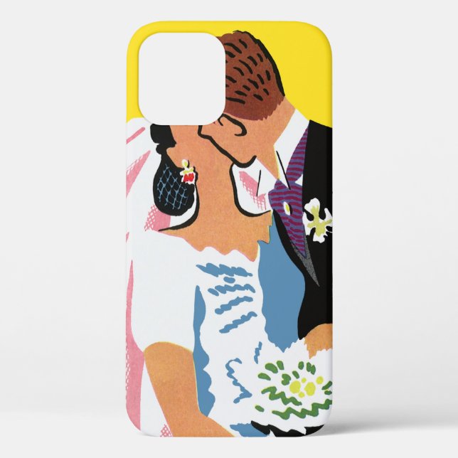 Coques Case-Mate iPhone Mariage Vintage, Mariés s'embrassant (Verso)