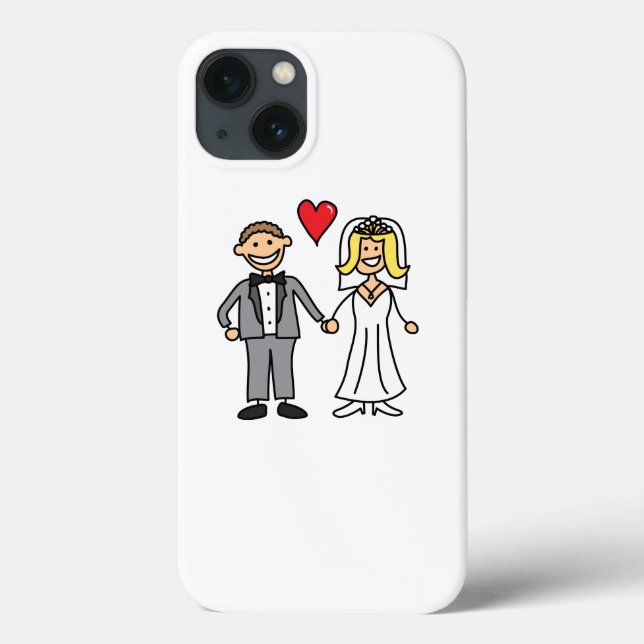 Coques Case-Mate iPhone Mariée Et Mari (Ajoutez Votre Propre Texte) (Verso)