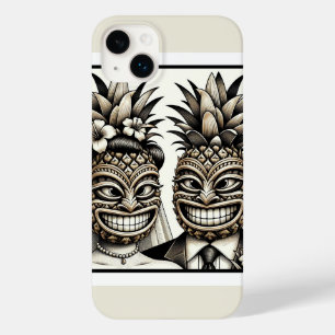 Coque Case-Mate iPhone Mariée et marié Aloha Pineapple Tiki Tête de maria