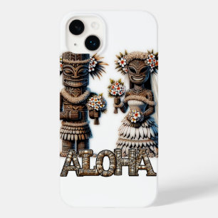 Coque Case-Mate iPhone Mariés Tiki Polynésiens Hawaïens de mariage 