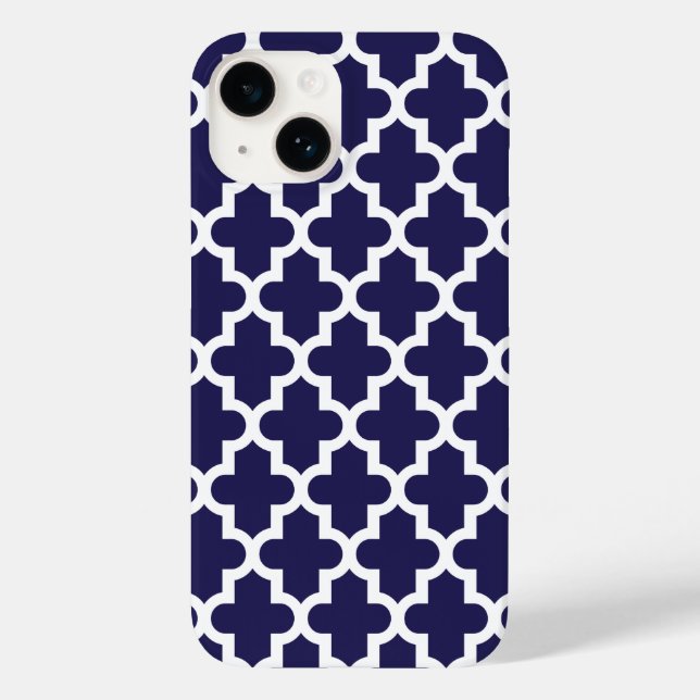 Coques Case-Mate iPhone Marine bleu Motif marocain moderne (Verso)