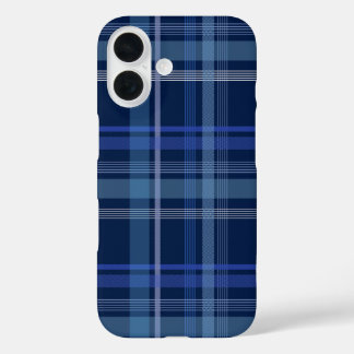 Coque Pour iPhone 16 Marine Bleu Plaid Tartan Cute Retro esthétique