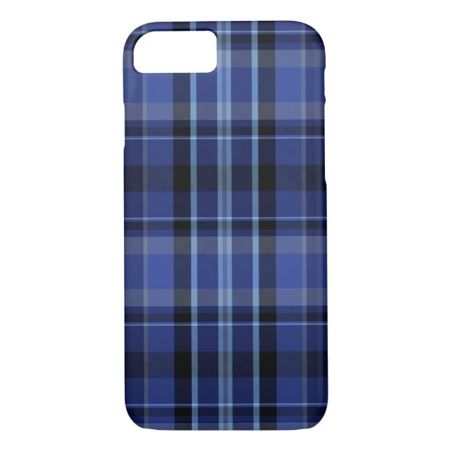 Coques Case-Mate iPhone Marine Blue Plaid iPhone 7 (Dos)