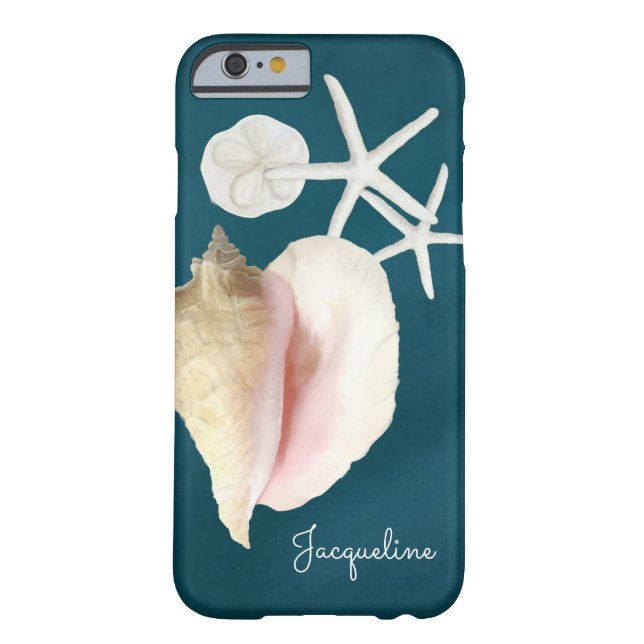 Coques Case-Mate iPhone Marine Blue Seashell Moderne Beach Conflit Starfis (Dos)