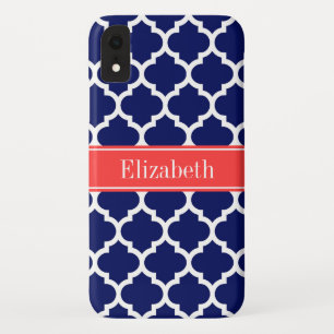 Coques Pour iPhone Marine Blue Whats Marocain #5 Coral Nom Rouge Mono