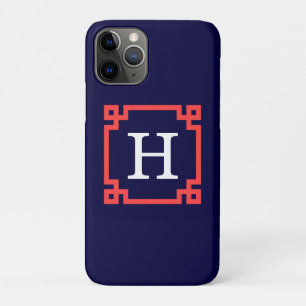 Case-Mate iPhone Case Marine, Corail Rouge Cadre de clé grecque #2 Init
