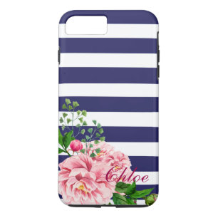Case-Mate iPhone Case Marine de roses et typographie blanche de