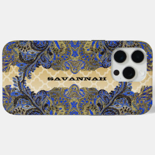 Coque Case-Mate iPhone Marine et Gold Paisley Peacock