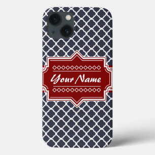 Coque Case-Mate iPhone Marine et Red Quatrefoil Personnalisé