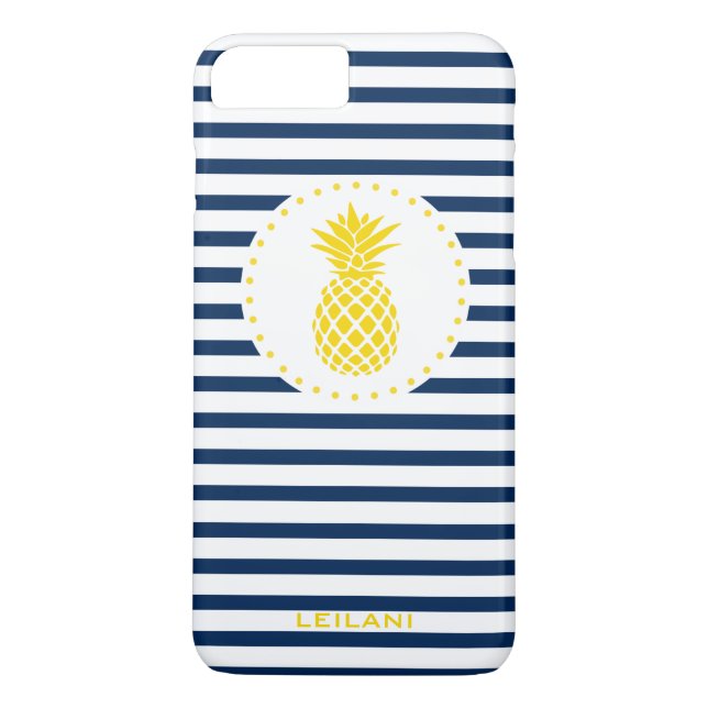 Coques Case-Mate iPhone Marine jaune d'ananas barrée personnalisée (Dos)