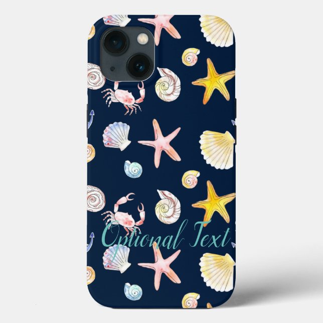 Coques Case-Mate iPhone Marine Life & Ancres (Dark) Coque-coque iphone de  (Verso)