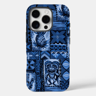 Coque iPhone 16 Pro Marine Vintage de Tapa de Pomaika’i Tiki Hawaï