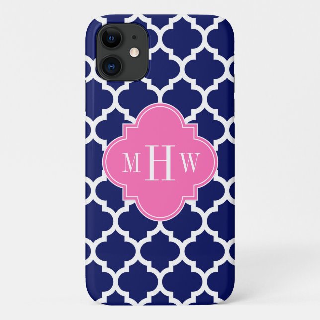 Coques Case-Mate iPhone Marine Whats Marocain #5 Hot rose 3 Monogramme ini (Dos)