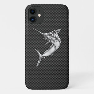 Coque Case-Mate Pour iPhone Marlin de style chrome sur la déco fibre de carbon