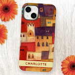 Coque Case-Mate iPhone Maroc Aquarelle personnalisée<br><div class="desc">Aquarelle du village d'Ait Benhaddou au Maroc. Il présente des couleurs chaudes et une architecture particulière. Modifiez le nom pour customiser. Art original de Nic Squirrell.</div>