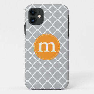 Coque Case-Mate iPhone Marocain gris élégant Quatrefoil personnalisé