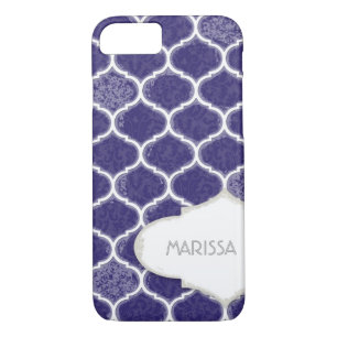 Coque Case-Mate Pour iPhone Marocain Quatrefoil Trellis Antique Grunge Damas