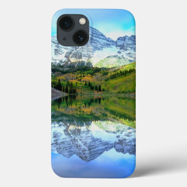 Coques Case-Mate iPhone Maroon Bells se reflétant dans le lac Maroon (Verso)