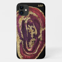 *~* Maroon Burgundy Vin Agate Gold Parties scintil