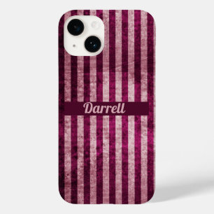 Coque Case-Mate iPhone Maroon personnalisé et rayures roses cendrées