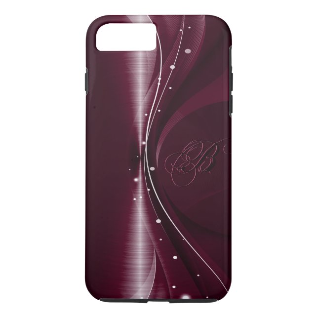 Coques Case-Mate iPhone Maroon Rouge Métallurgique Rétro Vague Dynamique (Dos)