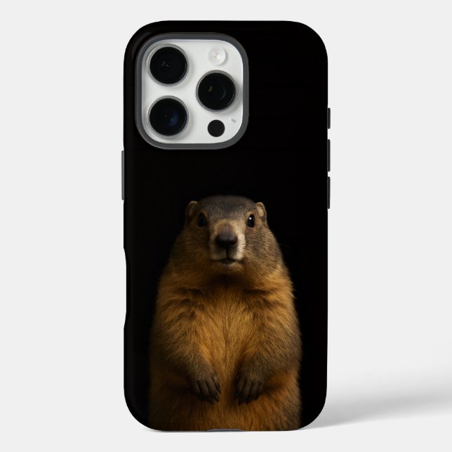 Coques Case-Mate iPhone Marron 4 Luxe iPhone 16 Pro, Marmotte Douce (Verso)
