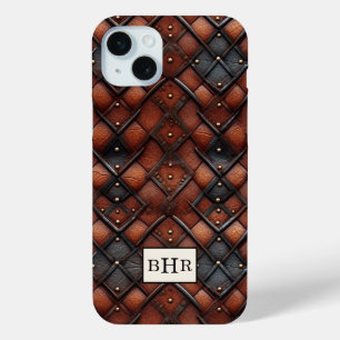 Coque Case-Mate iPhone Marron Diamant Cuir Vintage Monogrammé