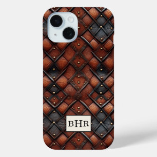 Coque Case-Mate iPhone Marron Diamant Cuir Vintage Monogrammé