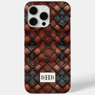 Coque Case-Mate iPhone Marron Diamant Cuir Vintage Monogrammé