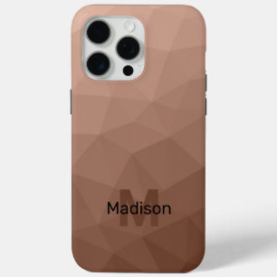 Coque Case-Mate iPhone Marron Moka motif en maille géométrique Monogramme