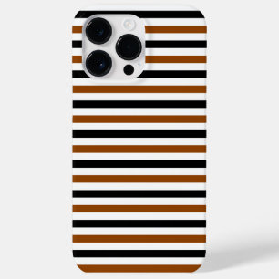 Coque Case-Mate iPhone Marron Noir et blanc motif rayures