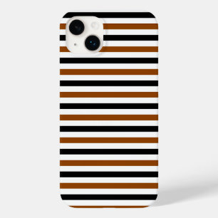 Coque Case-Mate iPhone Marron Noir et blanc motif rayures