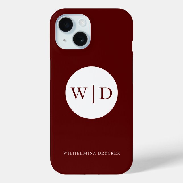 Coques Case-Mate iPhone Marron Personnalisé Monogramme (Verso)