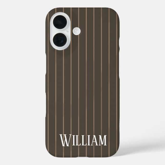 Coques Case-Mate iPhone Marron personnalisé rayures rétro (Verso)