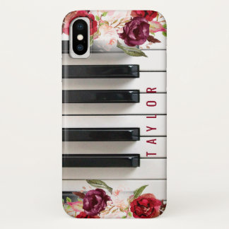 Case-Mate iPhone Case marsala fleurs pianiste nom personnalisé musique