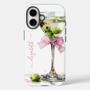 Coque Pour iPhone 16 Martini Élégant Monogrammé