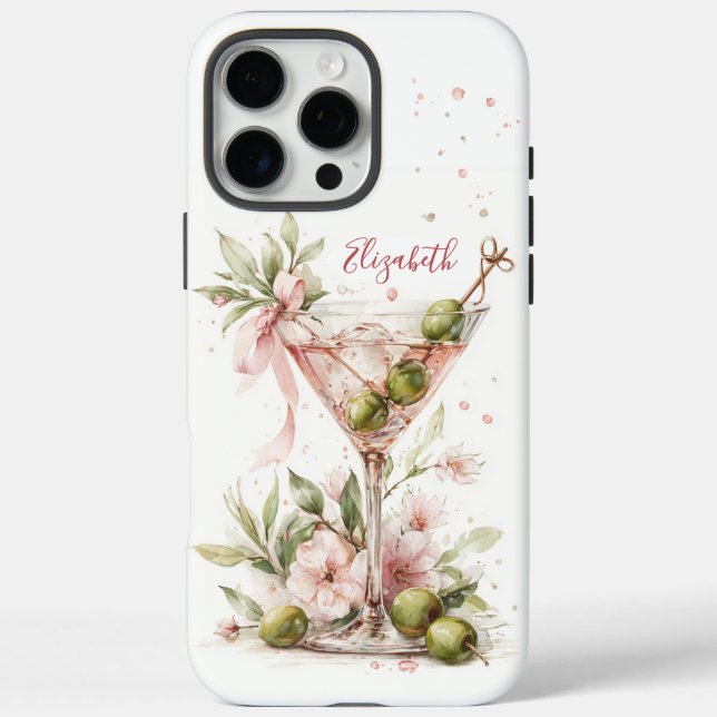 Coques Case-Mate iPhone Martini Élégant Monogrammé (Verso)