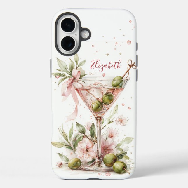 Coques Case-Mate iPhone Martini Élégant Monogrammé (Verso)