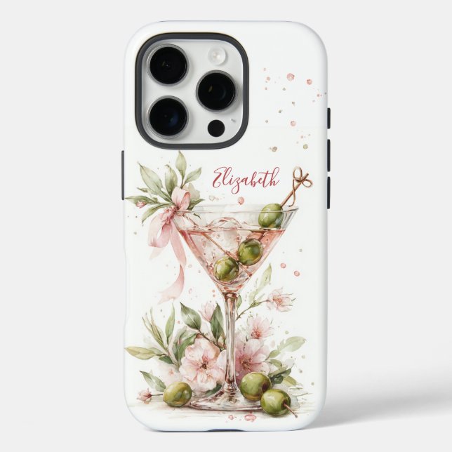 Coques Case-Mate iPhone Martini Élégant Monogrammé (Verso)